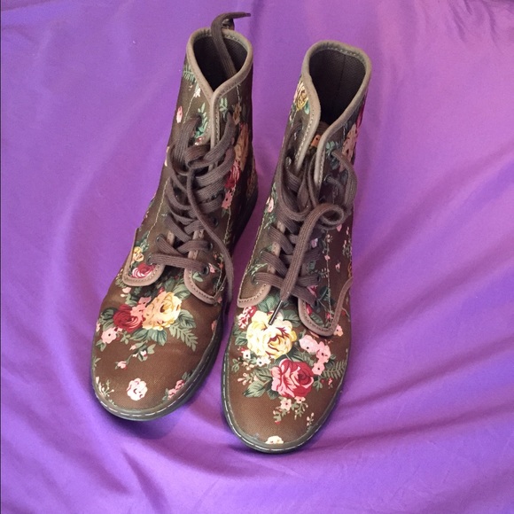 Floral high top shoes/ booties