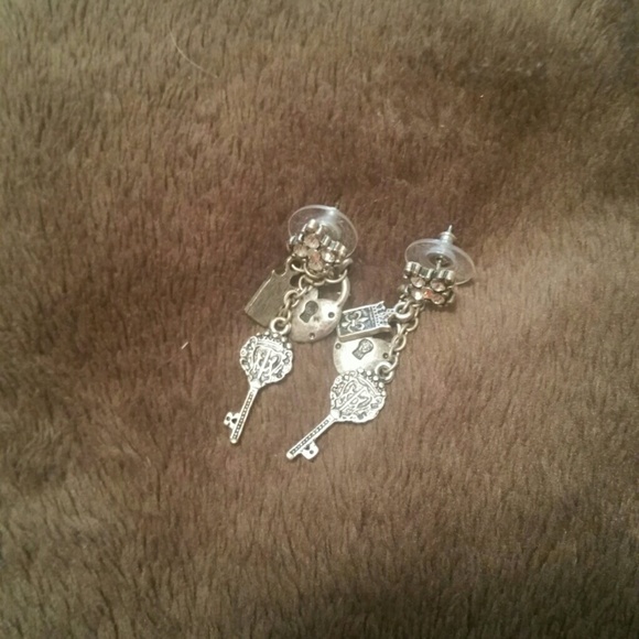 Lock and key earrings