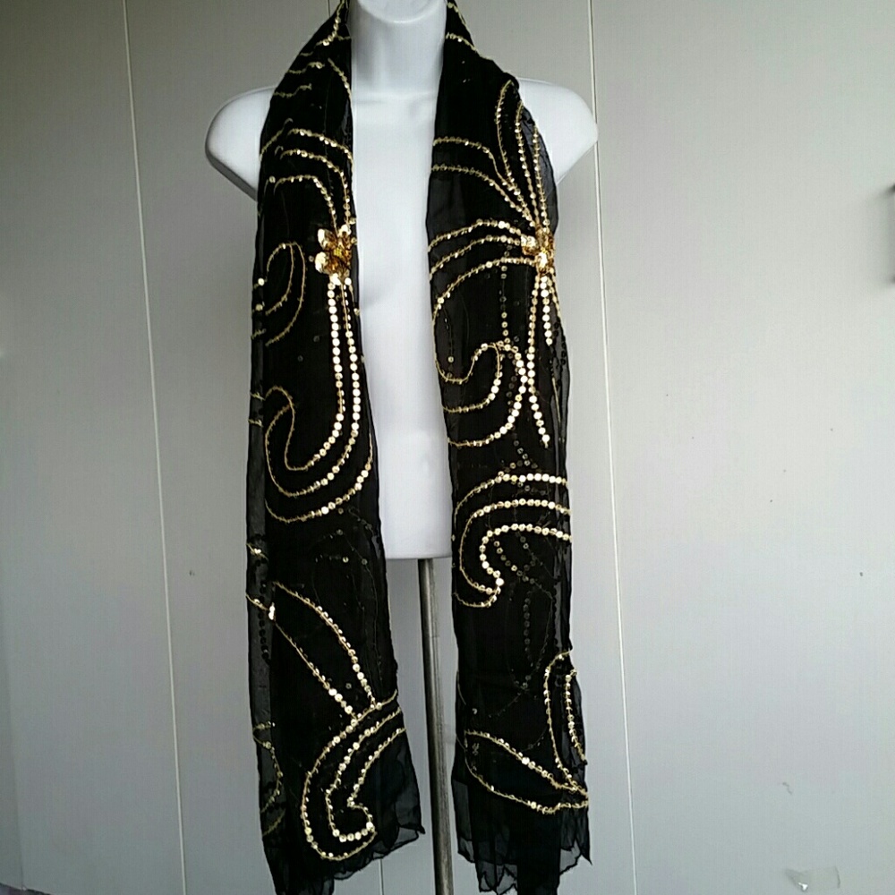 Sheer black scarf