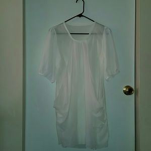 Chiffon Dress Scoop Neck 3/4 Sleeves