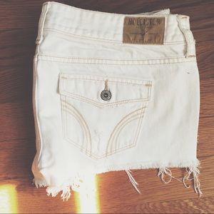 White denim shorts