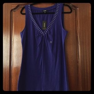 Express V-neck Top with Embellished neck