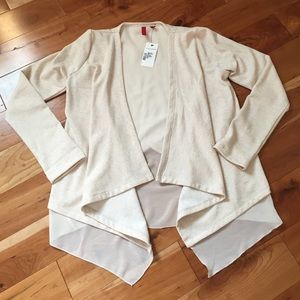French Terry Drape Front Cardigan