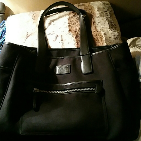 Large canvas/leather coach purse