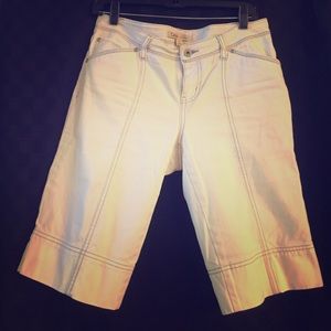 Cabi white denim shorts
