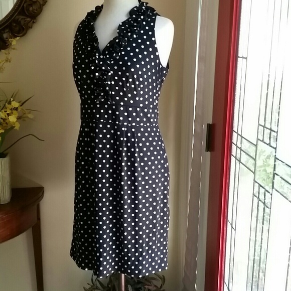 Black polka-dot dress