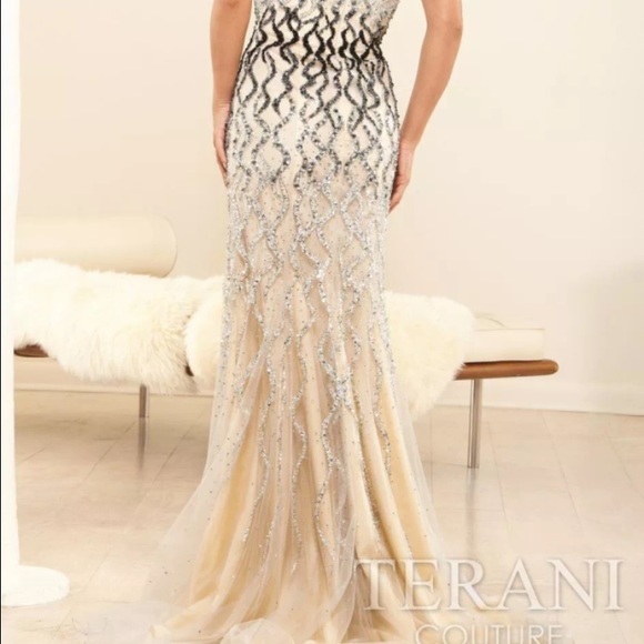 💥SOLD💥 Evening Gown- Terani GL3440 Nude Gown - Picture 2 of 3