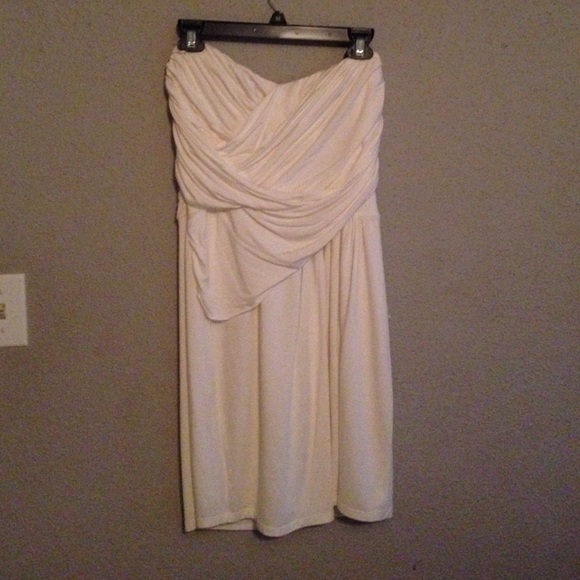 Creme, strapless Express dress