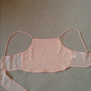 John Galt/Brandy Melville coral tie back top