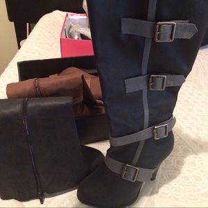 Long zip up boots