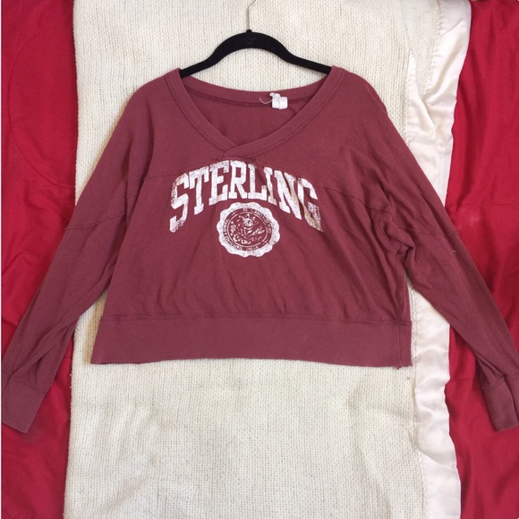 Free people cropped varsity sweater