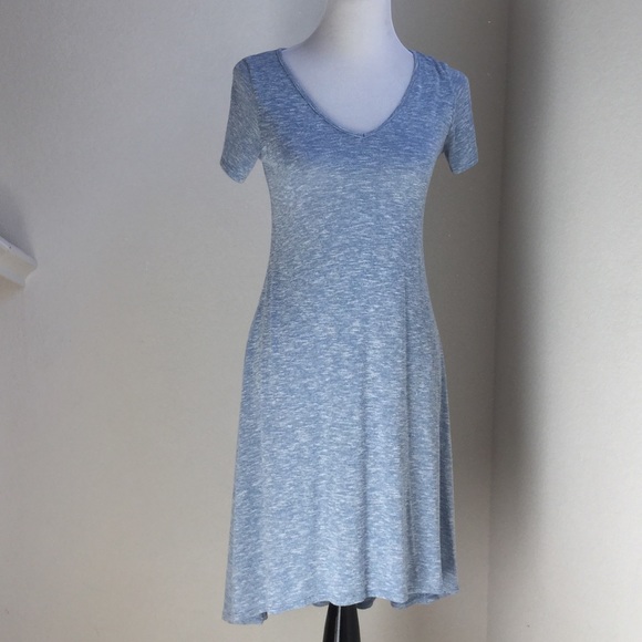 Blue cotton high/low dress