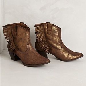 Anthropologie Zousa Booties in Antique Gold