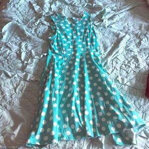 Xhilaration Teal Polka dot dress