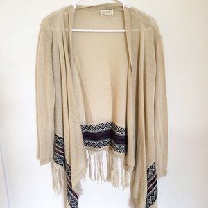 //LA Hearts Fringed Boho Cardigan//