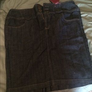 Denim pencil skirt couldn't be any cuter!!