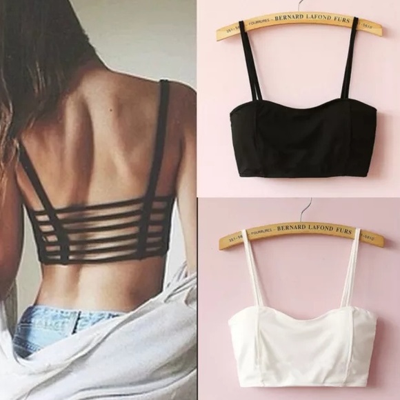 Strappy Bralette! Black or White! Brandy Dupe