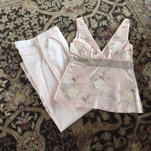 TIBI pale pink Embelished top