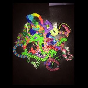 Bunch of Rainbow loom Bracelets