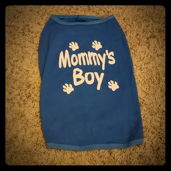 Blue Mommy's Boy Dog Shirt M
