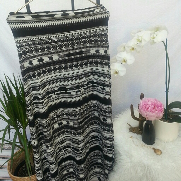 Tribal Print Maxi Skirt