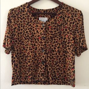 Vintage Leopard Print Crop Top