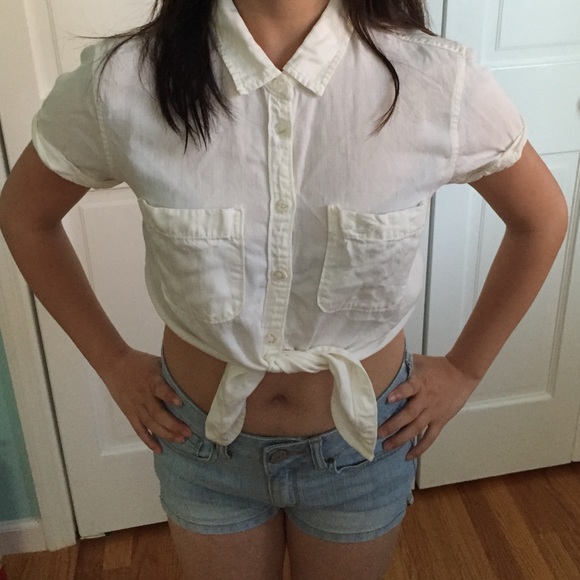 Hollister White Crop Top