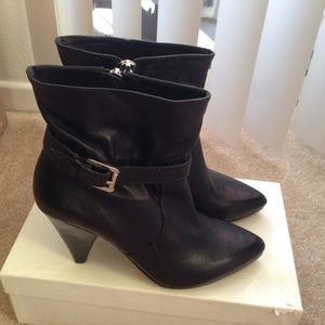 Black leather Michael Kors booties, size 5