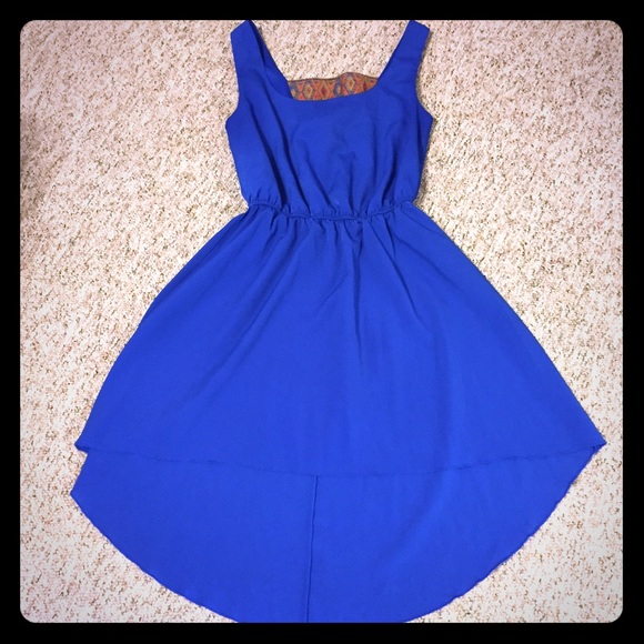 Royal blue high low dress