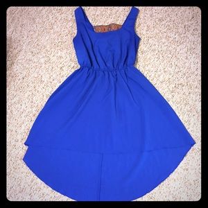 Royal blue high low dress