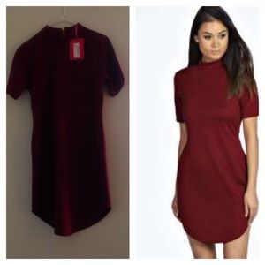 Kareena Ribbed Curved Hem Body-con Dress