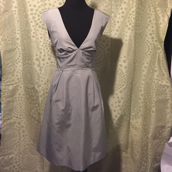 Grey deep v dress