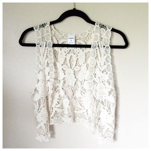 Boho Cream Lace Vest