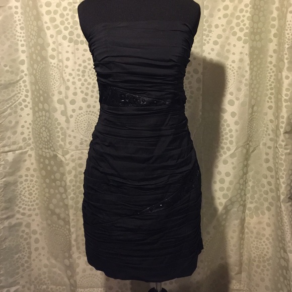 Strapless black dress