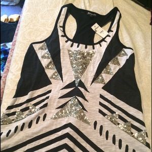 Express sequined racer back tank top