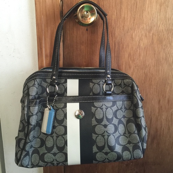 Coach Handbags - Used gray and black coach bag.