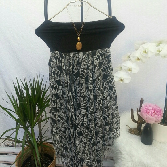 Billabong Tribal Asymmetrical Strapless Dress