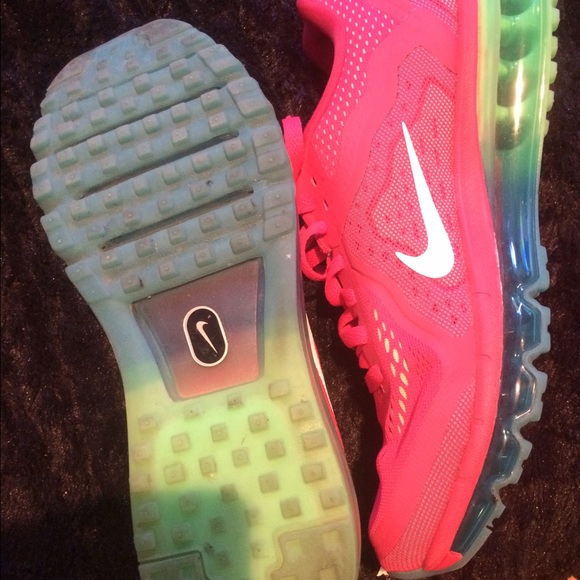 Nike air max red and green running shoes