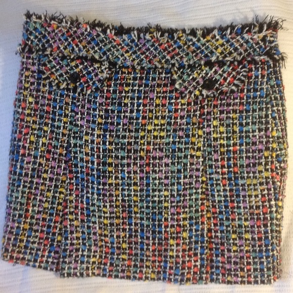 Trina Turk Dresses & Skirts - TRINA TURK Multi Colored Black Mini Boucle Skirt