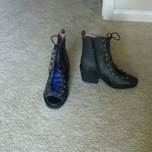 Jeffrey Campbell open toe booties