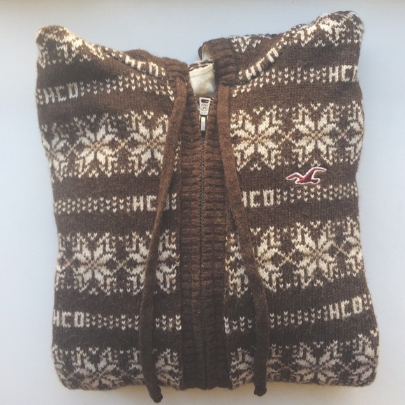 Brown Hollister Snowflake Sweater