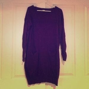 Deep purple, wool sweater dress
