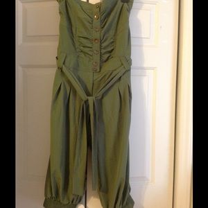 Olive knee length jumpsuit 1x