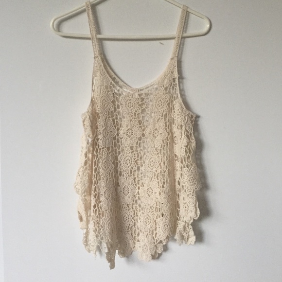 Cream boho lace top - Picture 1 of 4
