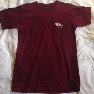 Stussy burgundy shirt