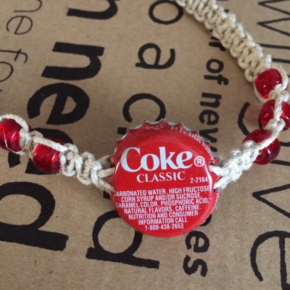 Coca cola macrame necklace