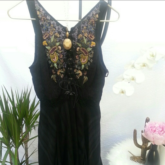Free People Embroidered Asymmetrical Dress