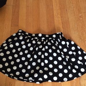 Black polka dot skort