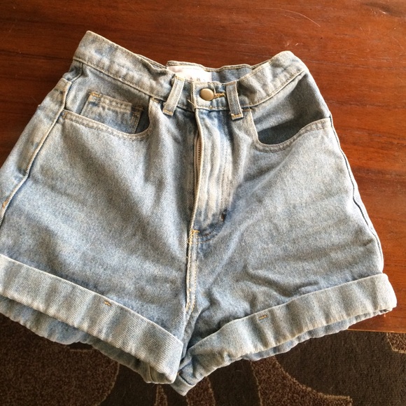 American Apparel High Waisted Denim Shorts