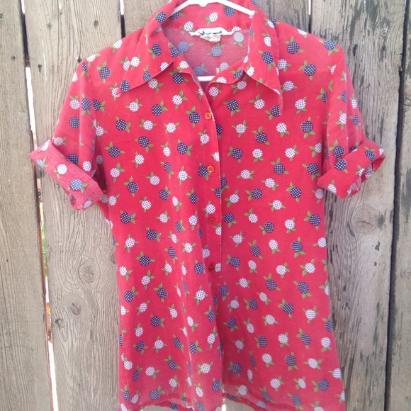 Faded collared Apple button up tee